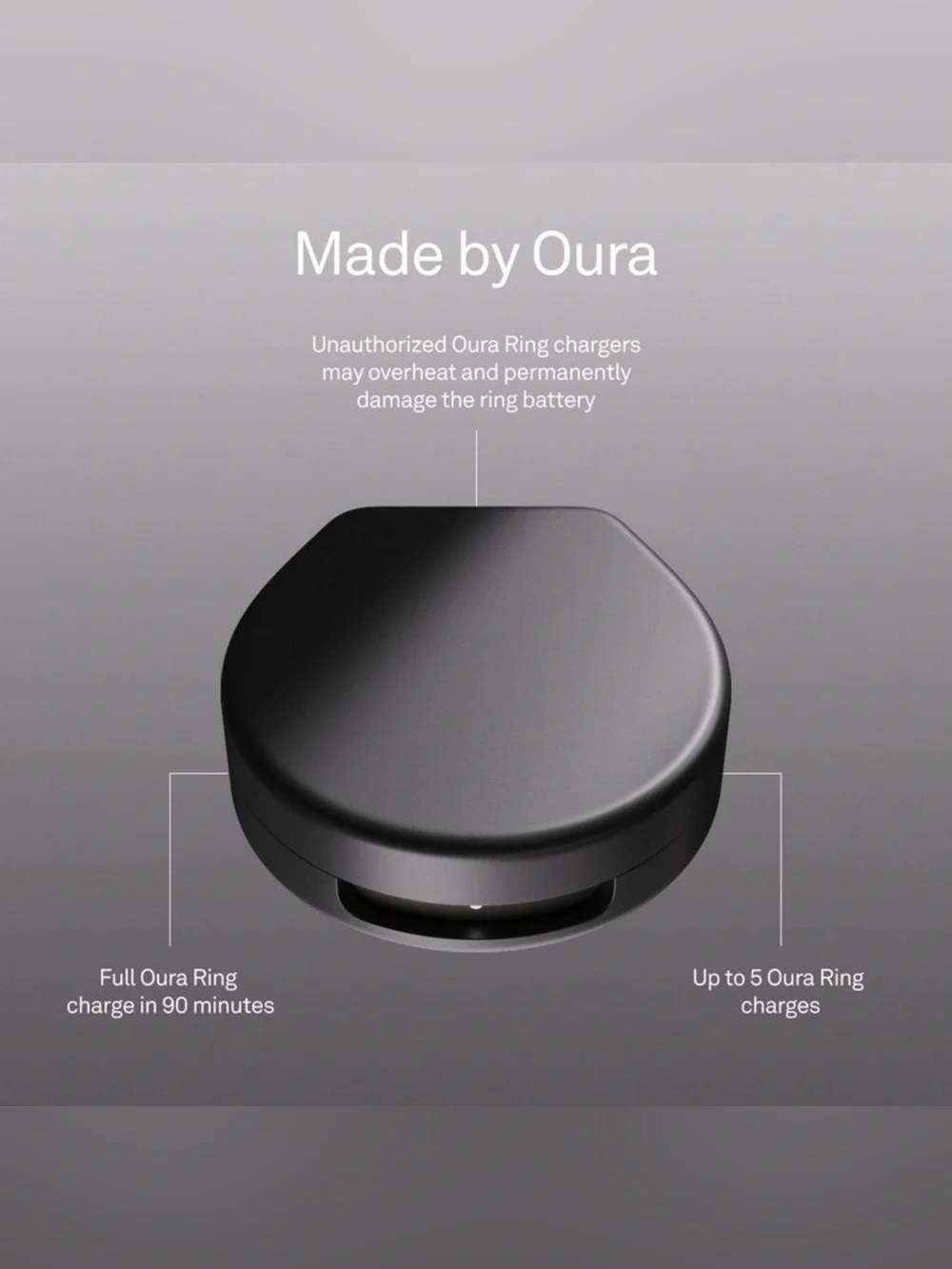 Oura Matte Black Charging Case Size 10